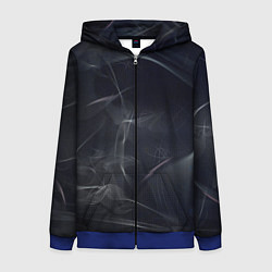 Толстовка на молнии женская Серый дым и тьма, цвет: 3D-синий