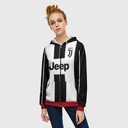 Толстовка на молнии женская Juventus collection, цвет: 3D-красный — фото 2