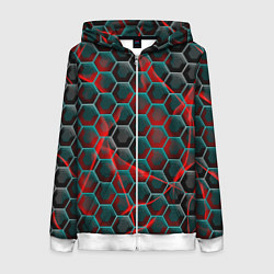 Женская толстовка на молнии Нано шестиугольник