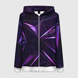 Толстовка на молнии женская Фиолетовый хрусталь, цвет: 3D-белый