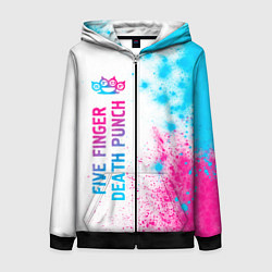 Толстовка на молнии женская Five Finger Death Punch neon gradient style по-вер, цвет: 3D-черный