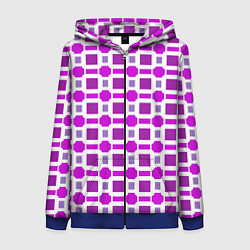Женская толстовка на молнии Фиолетовые кирпичики и белые полосы