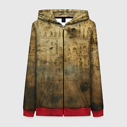 Толстовка на молнии женская Древний папирус, цвет: 3D-красный