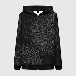 Толстовка на молнии женская Spider паутина, цвет: 3D-черный