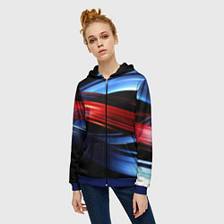 Толстовка на молнии женская Синяя и красная абстракция, цвет: 3D-синий — фото 2