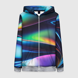 Толстовка на молнии женская Голографический материал, цвет: 3D-меланж