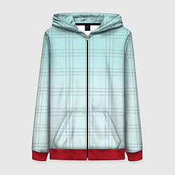 Женская толстовка на молнии Нежно-голубая шотландская клетка