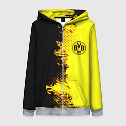 Толстовка на молнии женская Borussia fc sport краски, цвет: 3D-меланж