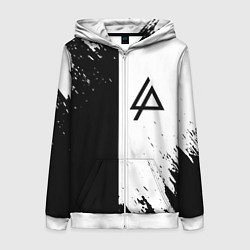 Толстовка на молнии женская Linkin park краски чёрнобелый, цвет: 3D-белый