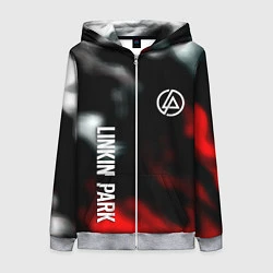 Толстовка на молнии женская Linkin park flame, цвет: 3D-меланж