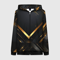 Женская толстовка на молнии Gold luxury black abstract