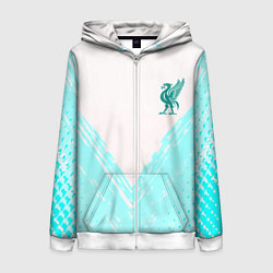Толстовка на молнии женская Liverpool logo texture fc, цвет: 3D-белый