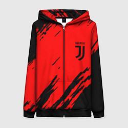 Толстовка на молнии женская Juventus краски спорт фк, цвет: 3D-черный