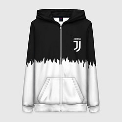 Толстовка на молнии женская Juventus белый огонь текстура, цвет: 3D-белый