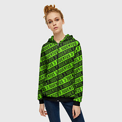 Толстовка на молнии женская Juventus green pattern sport, цвет: 3D-черный — фото 2