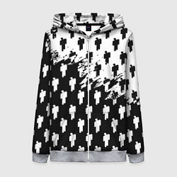Толстовка на молнии женская Billie Eilish pattern black, цвет: 3D-меланж