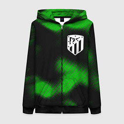 Толстовка на молнии женская Atletico Madrid sport halftone, цвет: 3D-черный