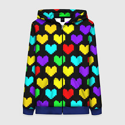 Толстовка на молнии женская Undertale heart pattern, цвет: 3D-синий