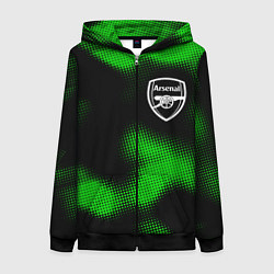 Толстовка на молнии женская Arsenal sport halftone, цвет: 3D-черный