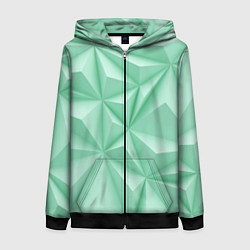 Толстовка на молнии женская Объемные пирамидки, цвет: 3D-черный