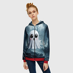 Толстовка на молнии женская Привидениус, цвет: 3D-красный — фото 2