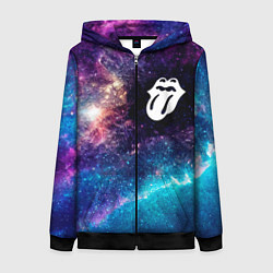 Толстовка на молнии женская Rolling Stones space rock, цвет: 3D-черный