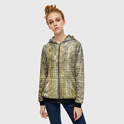 Толстовка на молнии женская Объемные треугольники текстурированный рельеф, цвет: 3D-черный — фото 2