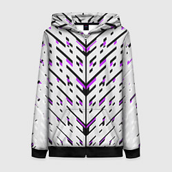 Женская толстовка на молнии Black and purple stripes on a white background