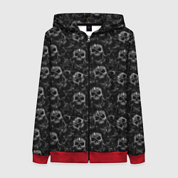 Женская толстовка на молнии Череп с пулей