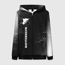 Толстовка на молнии женская Hoffenheim sport на темном фоне по-вертикали, цвет: 3D-черный