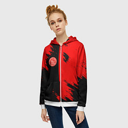 Толстовка на молнии женская Ajax sport color red, цвет: 3D-белый — фото 2