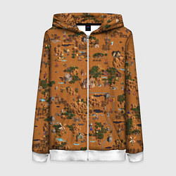 Толстовка на молнии женская Герои 3 Карта Фабрики, цвет: 3D-белый