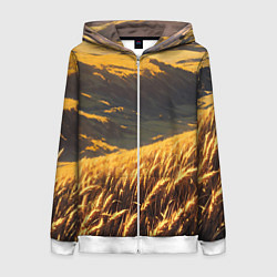Женская толстовка на молнии Пшеничное поле - аниме