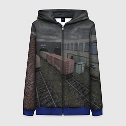 Толстовка на молнии женская Counter Strike 1 6 de train, цвет: 3D-синий