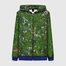 Толстовка на молнии женская Герои 3 Карта Сопряжения, цвет: 3D-синий