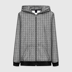 Толстовка на молнии женская Чёрно-белый текстурированный полосы, цвет: 3D-черный