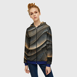Толстовка на молнии женская Лакшери текстура с узорами, цвет: 3D-синий — фото 2