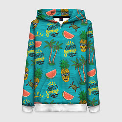 Женская толстовка на молнии Enjoy summer pattern - pineapple
