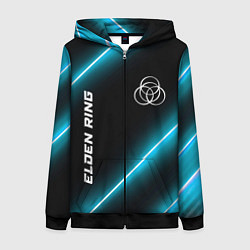 Толстовка на молнии женская Elden Ring неоновые лампы, цвет: 3D-черный