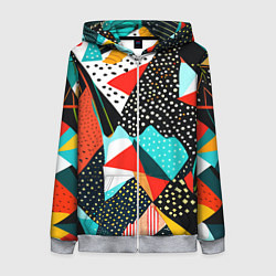 Толстовка на молнии женская Abstract patchwork - ai art, цвет: 3D-меланж