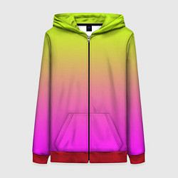 Толстовка на молнии женская Градиент яркий, цвет: 3D-красный