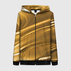 Толстовка на молнии женская Золотой сплав абстрактная текстура, цвет: 3D-черный