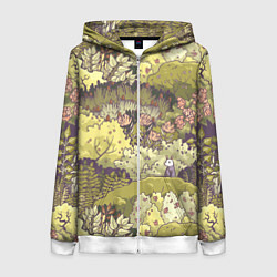 Толстовка на молнии женская Найди опоссума, цвет: 3D-белый