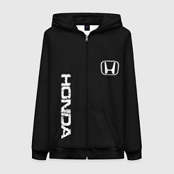 Женская толстовка на молнии Honda white logo auto