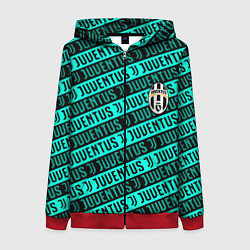 Толстовка на молнии женская Juventus pattern logo steel, цвет: 3D-красный