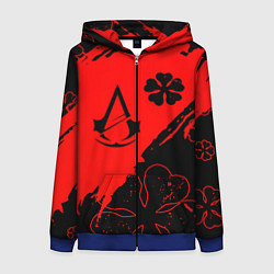 Толстовка на молнии женская Assassins Creed logo clewer, цвет: 3D-синий