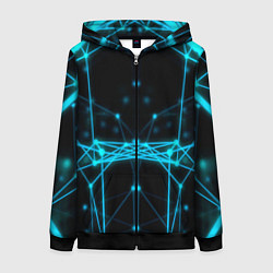 Толстовка на молнии женская Синий плексус, цвет: 3D-черный