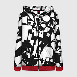 Толстовка на молнии женская Модная абстракция - нейроарт, цвет: 3D-красный