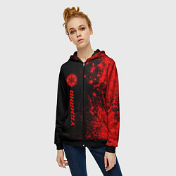 Толстовка на молнии женская Yamaha - red gradient по-вертикали, цвет: 3D-черный — фото 2