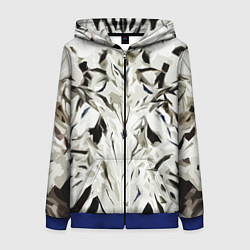 Толстовка на молнии женская Black and white abstraction, цвет: 3D-синий